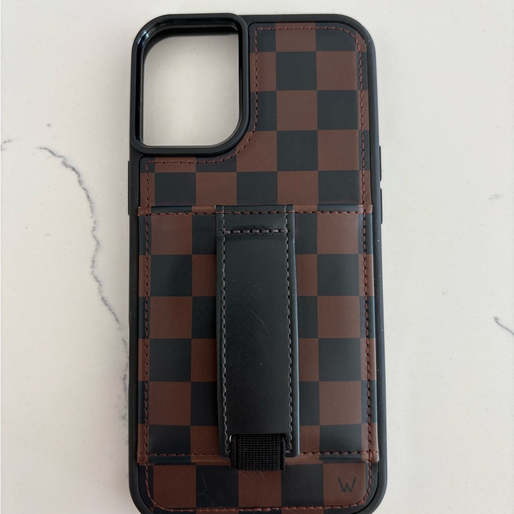 Walli IPhone 16 Plus Checkered Brown and Black Phone Case